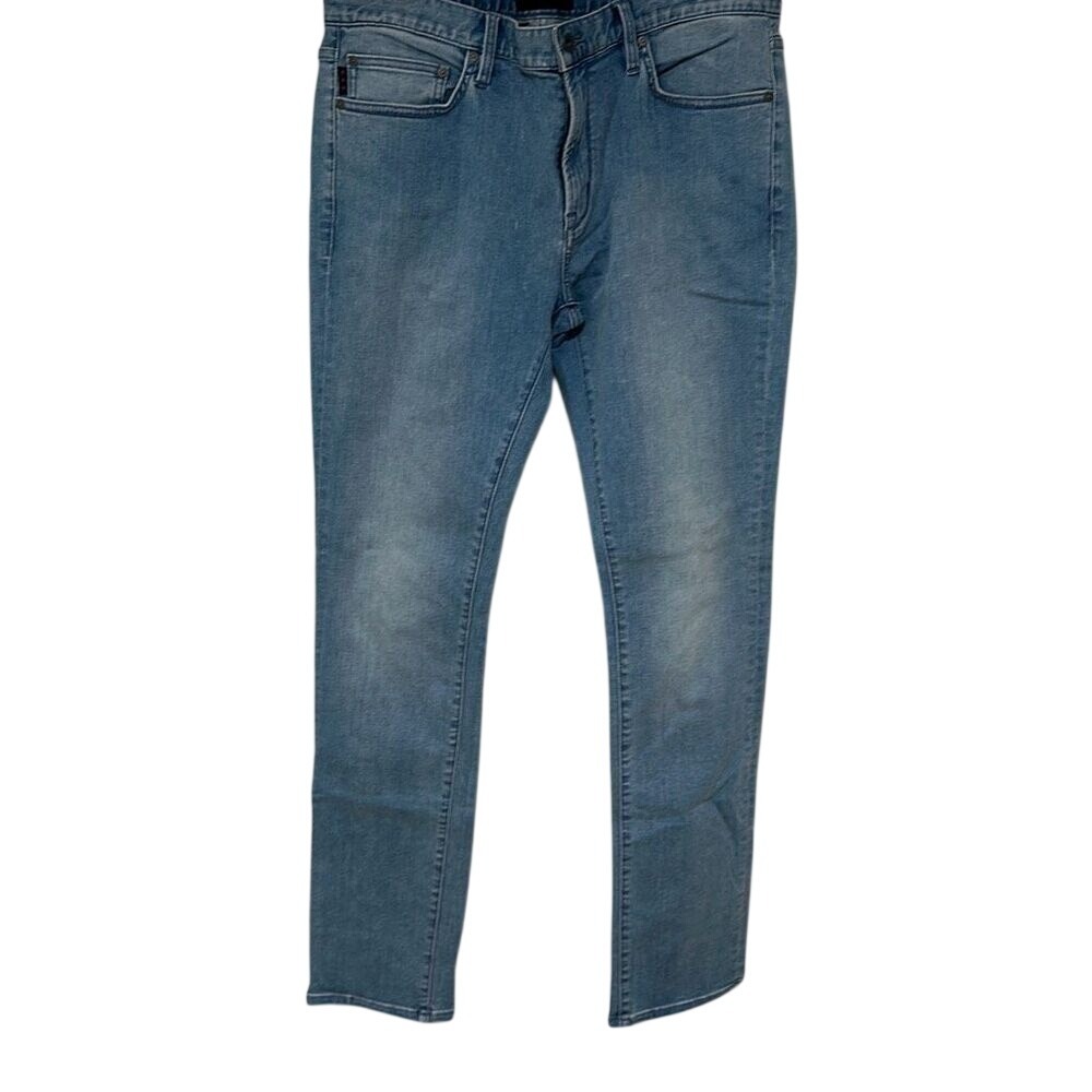 John Varvatos Mens Blue Faded Cotton Blend Straight Leg Jeans Size 34